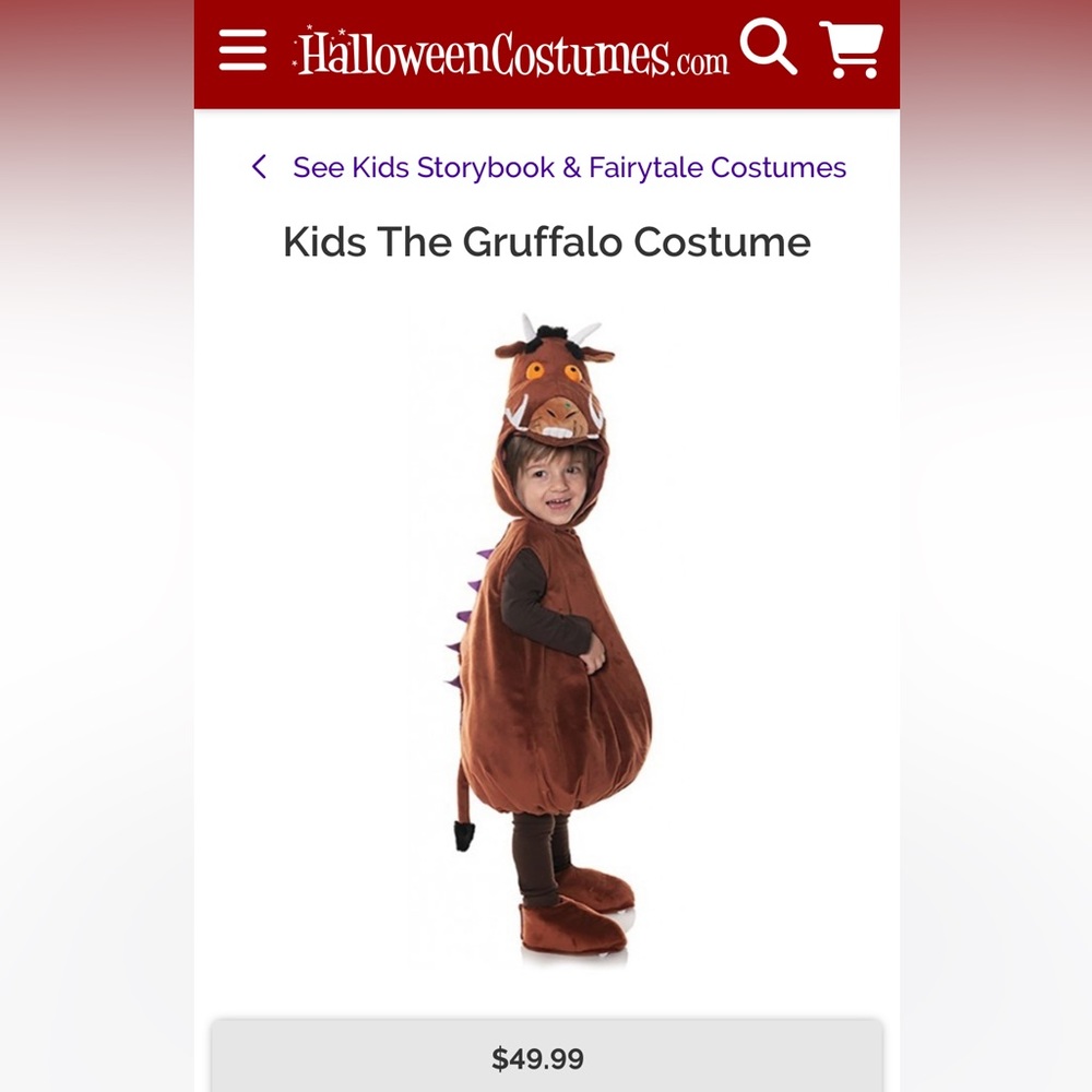 Gruffalo Costume, size 4-6